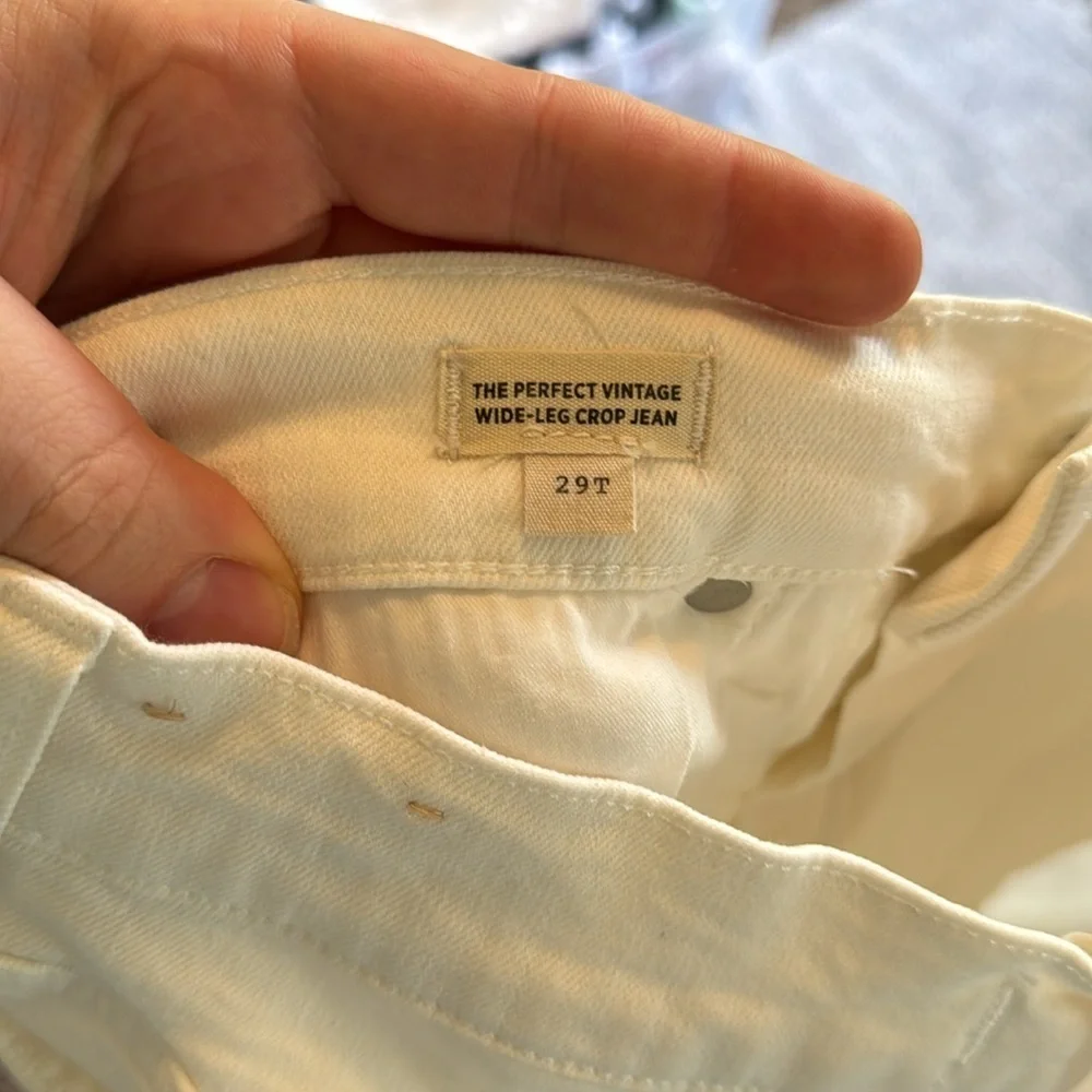 Madewell The Perfect Vintage Wide-Leg Crop Jean in Tile White - Picture 9 of 10